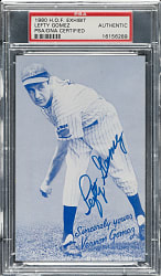 Signed 1980 Hall of Fame Exhibits Vernon "Lefty" Gomez - PSA/DNA