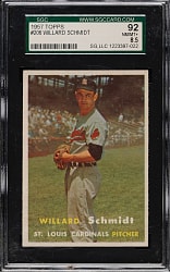 1957 Topps #206 Willard Schmidt SGC NM/MT+ 92