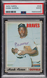 1970 Topps #500 Hank Aaron PSA GOOD 2