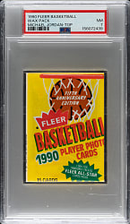 1990-1991 Fleer Basketball Unopened Wax Pack PSA NM 7 - Michael Jordan on Top