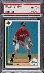 1991 Upper Deck #55 Chipper Jones Rookie PSA GEM MINT 10