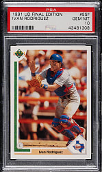 1991 Upper Deck Final Edition #55F Ivan Rodriguez Rookie PSA GEM MINT 10