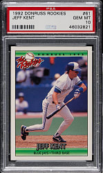1992 Donruss Rookies #61 Jeff Kent Rookie PSA GEM MINT 10