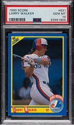 1990 Score #631 Larry Walker Rookie PSA GEM MINT 10