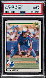 1990 Upper Deck #466 Larry Walker Rookie PSA GEM MINT 10