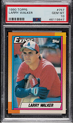 1990 Topps #757 Larry Walker Rookie PSA GEM MINT 10