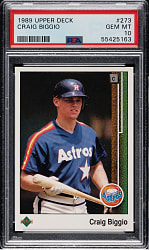 1989 Upper Deck #273 Craig Biggio Rookie PSA GEM MINT 10