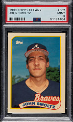 1989 Topps Tiffany #382 John Smoltz Rookie PSA MINT 9