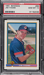 1991 Bowman #68 Jim Thome Rookie PSA GEM MINT 10