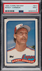 1989 Topps Tiffany #647 Randy Johnson Rookie PSA MINT 9