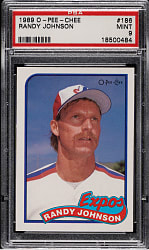 1989 O-Pee-Chee #186 Randy Johnson Rookie PSA MINT 9