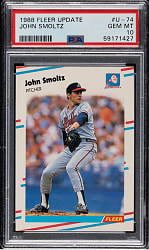 1988 Fleer Update #U-74 John Smoltz Rookie PSA GEM MINT 10