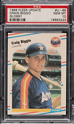 1988 Fleer Update Glossy #U-89 Craig Biggio Rookie PSA GEM MINT 10