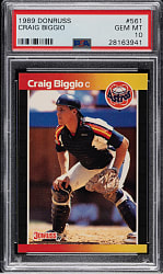1989 Donruss #561 Craig Biggio Rookie PSA GEM MINT 10