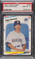 1988 Fleer Glossy #378 Edgar Martinez Rookie PSA GEM MINT 10