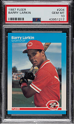 1987 Fleer #204 Barry Larkin Rookie PSA GEM MINT 10