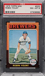 1975 Topps Mini #223 Robin Yount Rookie PSA NM-MT 8