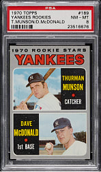 1970 Topps #189 Thurman Munson Rookie PSA NM-MT 8