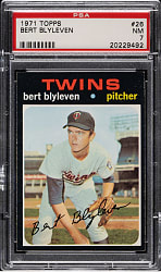1971 Topps #26 Bert Blyleven Rookie PSA NM 7