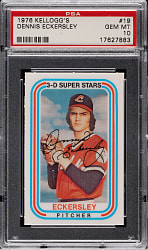 1976 Kellogg's #19 Dennis Eckersly Rookie PSA GEM MINT 10