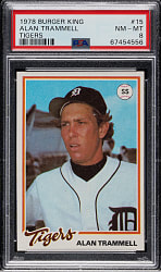 1978 Topps Burger King #15 Alan Trammell Rookie PSA NM-MT 8