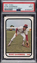 1981 TCMA Oklahoma City 89ers #17 Ryne Sandberg Pre-Rookie PSA MINT 9