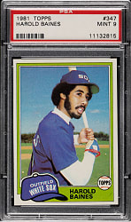 1981 Topps #347 Harold Baines Rookie PSA MINT 9