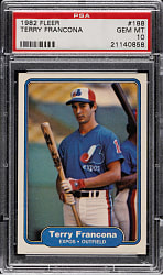 1982 Fleer #188 Terry Francona Rookie PSA GEM MINT 10
