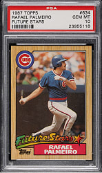 1987 Topps #634 Rafael Palmeiro Rookie PSA GEM MINT 10