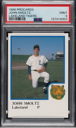 1986 Procards Lakeland Tigers John Smoltz Pre-Rookie PSA MINT 9