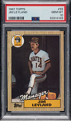 1987 Topps #93 Jim Leyland PSA GEM MINT 10