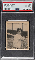 1948 Bowman #3 Ralph Kiner Rookie PSA EX-MT 6