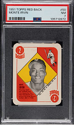 1951 Topps Red Back #50 Monte Irvin Rookie PSA NM 7