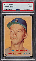 1957 Topps #338 Jim Bunning Rookie PSA NM 7