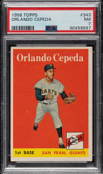 1958 Topps #343 Orlando Cepeda Rookie PSA NM 7