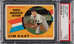 1960 Topps #136 Jim Kaat Rookie PSA NM 7