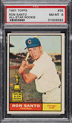 1961 Topps #35 Ron Santo Rookie PSA NM-MT 8