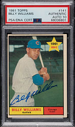 Signed 1961 Topps #141 Billy Williams Rookie PSA/DNA GEM MINT 10