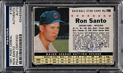 Signed 1961 Post Cereal #196 Ron Santo Rookie - PSA/DNA