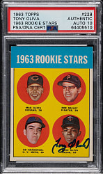 Signed 1963 Topps #228 Tony Oliva Rookie PSA/DNA GEM MINT 10