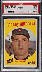 1959 Topps #377 Johnny Antonelli PSA MINT 9 - Highest Graded!