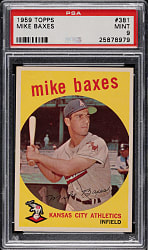 1959 Topps #381 Mike Baxes PSA MINT 9