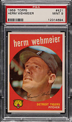 1959 Topps #421 Herm Wehmeier PSA MINT 9