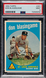 1959 Topps #491 Don Blasingame PSA MINT 9