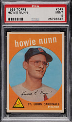 1959 Topps #549 Howie Nunn PSA MINT 9