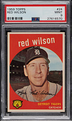 1959 Topps #24 Red Wilson PSA MINT 9 - Highest Graded!