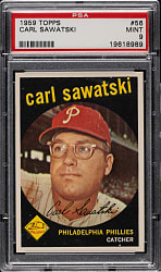 1959 Topps #56 Carl Sawatski PSA MINT 9 - Highest Graded!