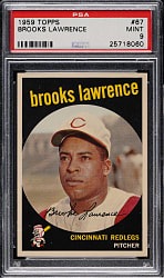 1959 Topps #67 Brooks Lawrence PSA MINT 9 - Highest Graded!