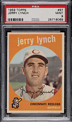 1959 Topps #97 Jerry Lynch PSA MINT 9 - Highest Graded!
