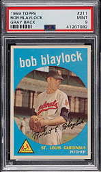 1959 Topps #211 Bob Blaylock Gray Back PSA MINT 9